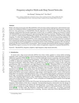 Frequency-adaptive Multi-scale Deep Neural Networks