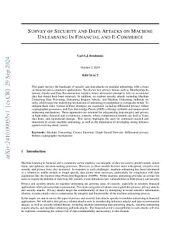 Survey of Security and Data Attacks on Machine Unlearning In Financial
  and E-Commerce