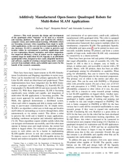 Additively Manufactured Open-Source Quadruped Robots for Multi-Robot
  SLAM Applications