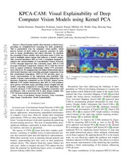 KPCA-CAM: Visual Explainability of Deep Computer Vision Models using
  Kernel PCA