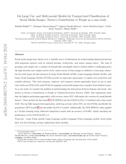 Exploring Social Media Image Categorization Using Large Models with Different Adaptation Methods: A Case Study on Cultural Nature's Contributions to People