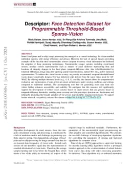 Descriptor: Face Detection Dataset for Programmable Threshold-Based
  Sparse-Vision