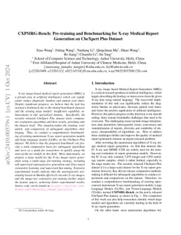 CXPMRG-Bench: Pre-training and Benchmarking for X-ray Medical Report
  Generation on CheXpert Plus Dataset
