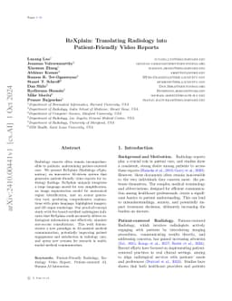 ReXplain: Translating Radiology into Patient-Friendly Video Reports