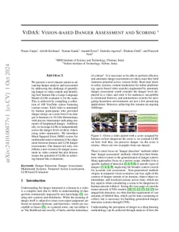 ViDAS: Vision-based Danger Assessment and Scoring