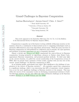 Grand Challenges in Bayesian Computation