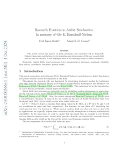 Research frontiers in ambit stochastics: In memory of Ole E.
  Barndorff-Nielsen