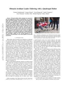 Obstacle-Avoidant Leader Following with a Quadruped Robot