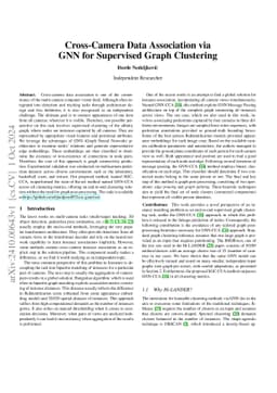 Cross-Camera Data Association via GNN for Supervised Graph Clustering