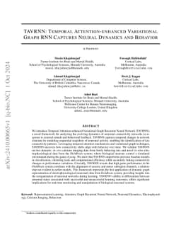 TAVRNN: Temporal Attention-enhanced Variational Graph RNN Captures
  Neural Dynamics and Behavior