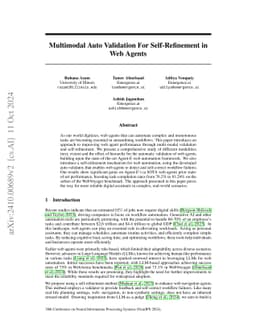 Multimodal Auto Validation For Self-Refinement in Web Agents