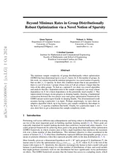 Beyond Minimax Rates in Group Distributionally Robust Optimization via a Novel Notion of Sparsity