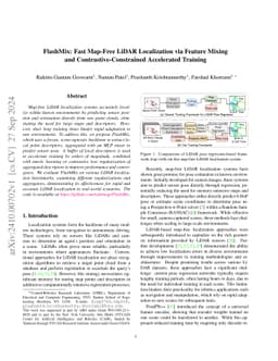 FlashMix: Fast Map-Free LiDAR Localization via Feature Mixing and
  Contrastive-Constrained Accelerated Training
