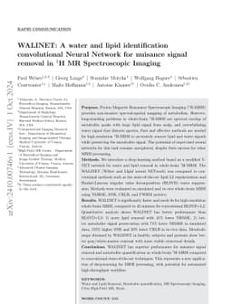 WALINET: A water and lipid identification convolutional Neural Network
  for nuisance signal removal in 1H MR Spectroscopic Imaging