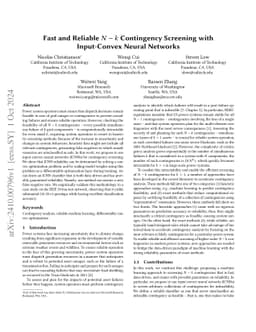 Fast and Reliable $N-k$ Contingency Screening with Input-Convex Neural
  Networks