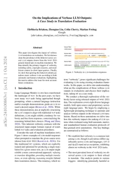 On the Implications of Verbose LLM Outputs: A Case Study in Translation
  Evaluation