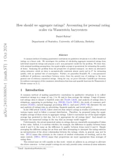 How should we aggregate ratings? Accounting for personal rating scales
  via Wasserstein barycenters
