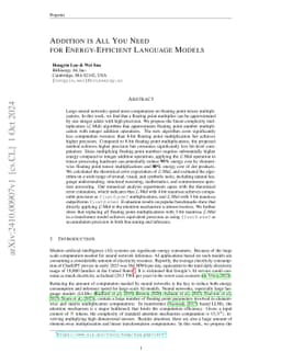 Addition is All You Need for Energy-efficient Language Models