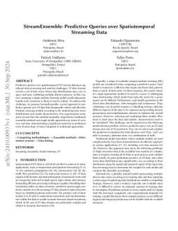 StreamEnsemble: Predictive Queries over Spatiotemporal Streaming Data