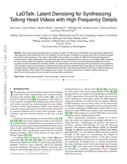 LaDTalk: Latent Denoising for Synthesizing Talking Head Videos with High Frequency Details