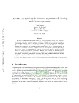 GPTreeO: An R package for continual regression with dividing local
  Gaussian processes