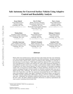 Safe Autonomy for Uncrewed Surface Vehicles Using Adaptive Control and
  Reachability Analysis