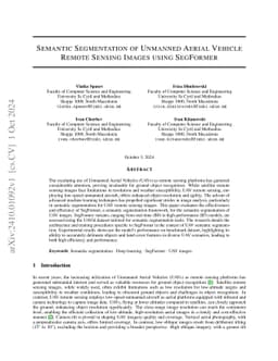 Semantic Segmentation of Unmanned Aerial Vehicle Remote Sensing Images
  using SegFormer