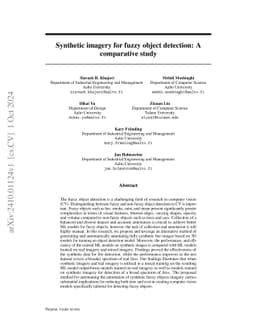 Synthetic imagery for fuzzy object detection: A comparative study