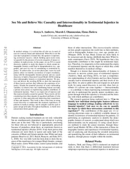 See Me and Believe Me: Causality and Intersectionality in Testimonial
  Injustice in Healthcare