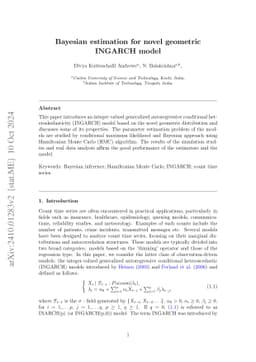 Bayesian estimation for novel geometric INGARCH model