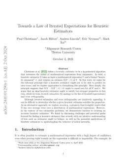 Towards a Law of Iterated Expectations for Heuristic Estimators