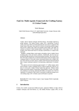 FanCric : Multi-Agentic Framework for Crafting Fantasy 11 Cricket Teams