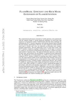 FlashMask: Efficient and Rich Mask Extension of FlashAttention