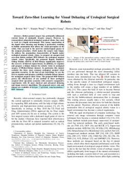 Toward Zero-Shot Learning for Visual Dehazing of Urological Surgical
  Robots