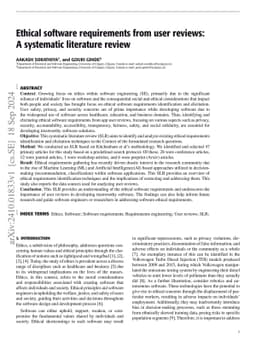 Ethical software requirements from user reviews: A systematic literature
  review