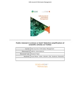 Public interest in science or bots? Selective amplification of
  scientific articles on Twitter