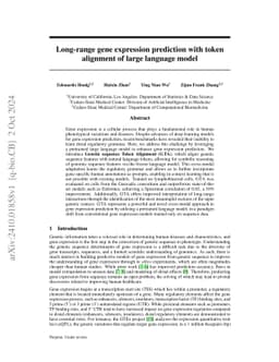 Long-range gene expression prediction with token alignment of large
  language model
