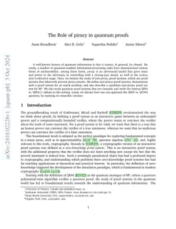 The Role of piracy in quantum proofs