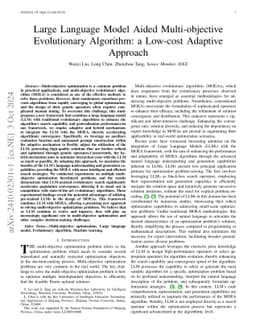 Large Language Model Aided Multi-objective Evolutionary Algorithm: a
  Low-cost Adaptive Approach