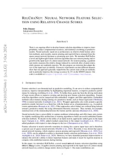 RelChaNet: Neural Network Feature Selection using Relative Change Scores