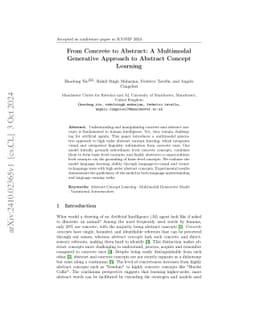 From Concrete to Abstract: A Multimodal Generative Approach to Abstract
  Concept Learning