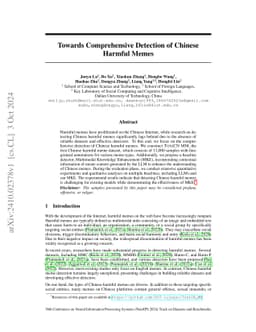 Towards Comprehensive Detection of Chinese Harmful Memes