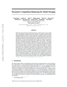 Parameter Competition Balancing for Model Merging
