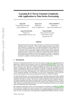 Learning K-U-Net with constant complexity: An Application to time series
  forecasting