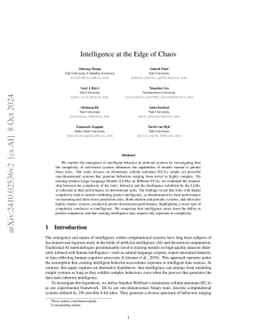 Intelligence at the Edge of Chaos