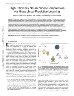 High-Efficiency Neural Video Compression via Hierarchical Predictive
  Learning