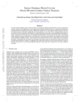 Spatial-Temporal Multi-Cuts for Online Multiple-Camera Vehicle Tracking
