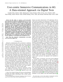 User-centric Immersive Communications in 6G: A Data-oriented Framework via Digital Twin