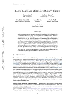 Large Language Models as Markov Chains