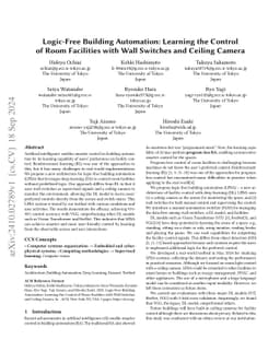 Logic-Free Building Automation: Learning the Control of Room Facilities
  with Wall Switches and Ceiling Camera